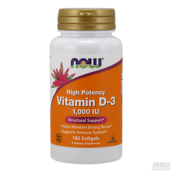 *Now Вітамін D-3 1000 МО капс. м'які №180