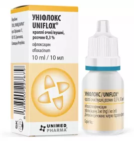 Уніфлокс краплі очні та вушні 0,3% по 10 мл у флаконі 1 шт.
