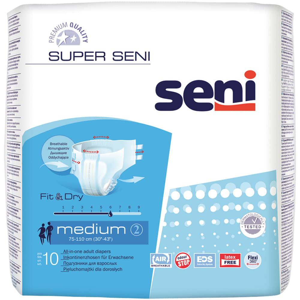 *Подгузники для взрослых Super Seni р. M №10 *Подгузники для взрослых Super Seni р. M №10