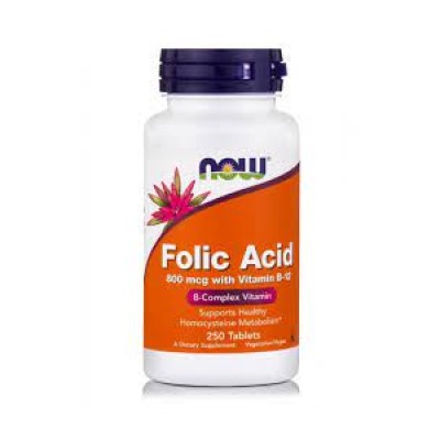 *NOW Фолієва кислота з Віт. B12 табл. №250