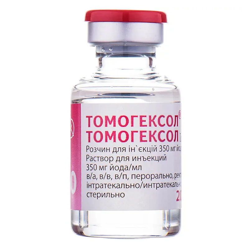 Томогексол раствор для инъекций 350 мг йода/мл по 20 мл во флаконе 1 шт.