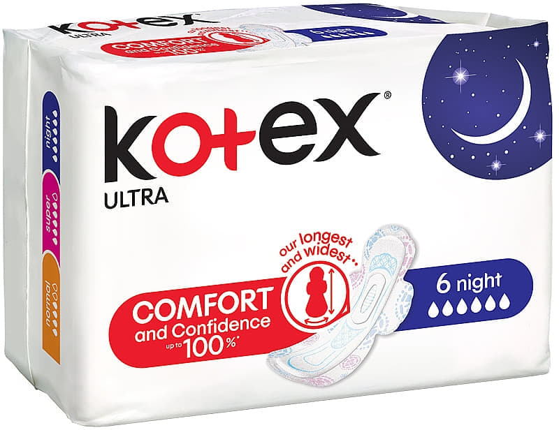 *Прокладки Kotex Ультра Dry Night №6 *Прокладки Kotex Ультра Dry Night №6