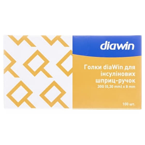 *Иглы Diawin для шприц-ручек G30 (0,3 х 8мм) №100 *Иглы Diawin для шприц-ручек G30 (0,3 х 8мм) №100