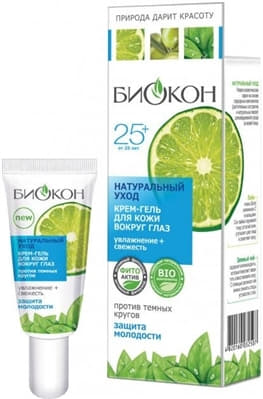 *Крем-гель Біокон Нат.Догляд для шкіри навколо очей 25+ 20мл