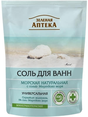 *Соль д/ванн Зелёная Аптека Морская натуральная 500г *Соль д/ванн Зелёная Аптека Морская натуральная 500г