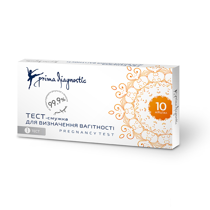 *Тест-смужка Prima Diagnostic для визначення вагітності 10мМО/мл №1