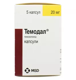 Темодал капсули по 20 мг у саше 5 шт.