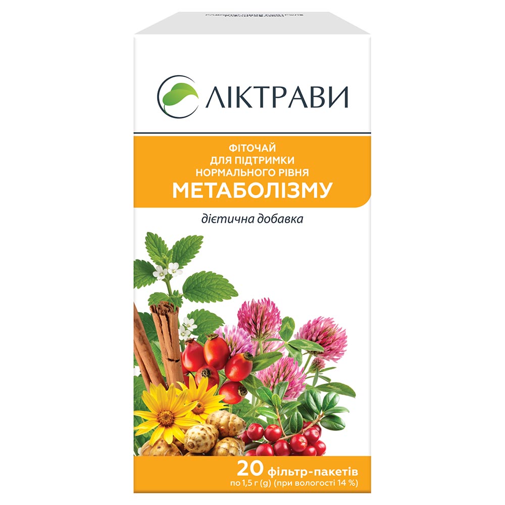 Фіточай д/підтр.норм. рівня метаболізму (Цукрознижуючий) Ліктрави ф/п 1,5г №20
