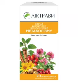 Фіточай д/підтр.норм. рівня метаболізму (Цукрознижуючий) Ліктрави ф/п 1,5г №20