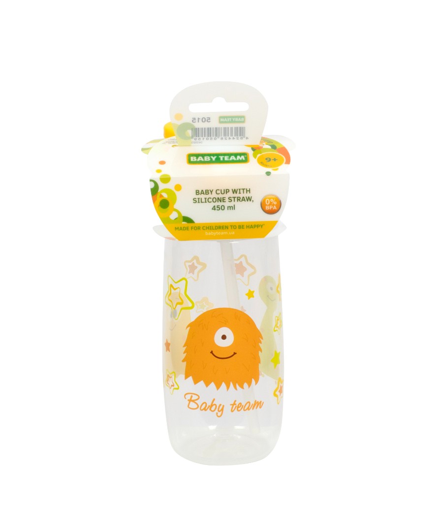 Поїльник Baby Team з трубочкою 450 мл 5015