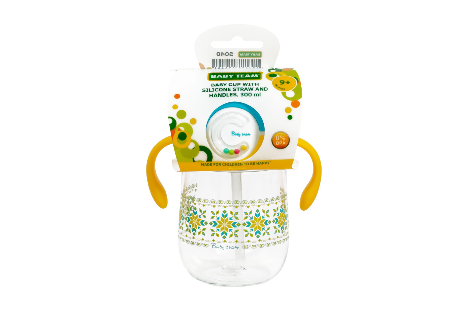 Поильник Baby Team Tritan с трубочкой и ручками 300 мл 5040 Поильник Baby Team Tritan с трубочкой и ручками 300 мл 5040
