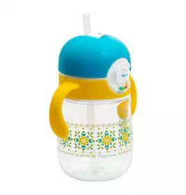 Поїльник Baby Team Tritan з трубочкою і ручками 300 мл 5040