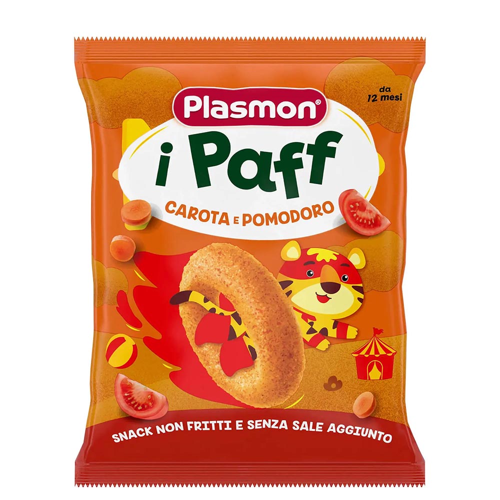 *Снеки Plasmon кукурузные с морковью и томатами 15 г