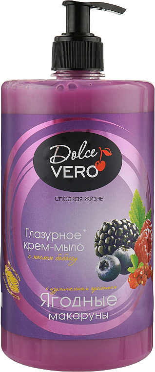 *Мило рідке Dolce Vero Ягідні Макаруни 1000 мл з доз.
