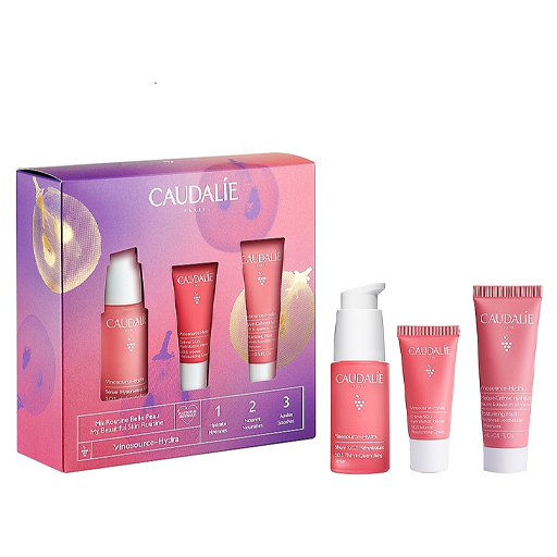 *Набір Caudalie Vinosource Hydra (Зволож. сироватка 30 мл; Маска зволож. для обличчя та очей 15мл; Крем зволож. 15мл)
