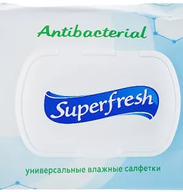 *Серветки вологі Super Fresh антибактеріальні з клапаном №120
