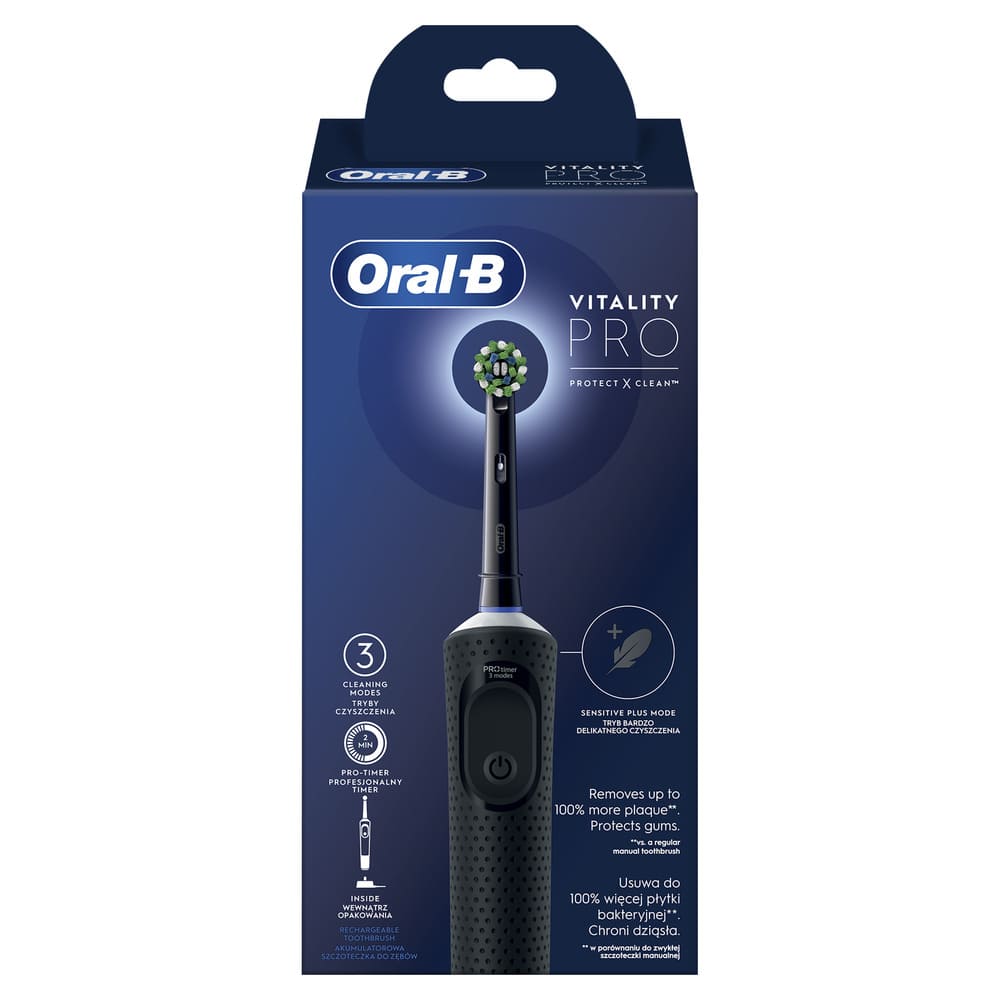 Зубная щетка ORAL-B Vitality Pro электрическая D103.413.3 Protect x clean тип 3708 Black Зубная щетка ORAL-B Vitality Pro электрическая D103.413.3 Protect x clean тип 3708 Black