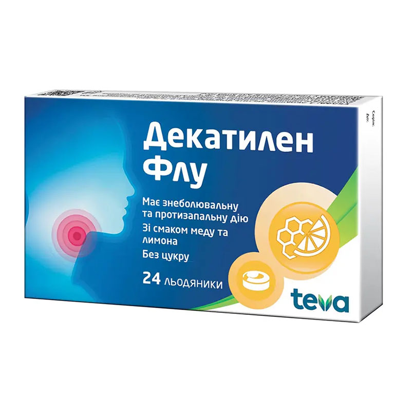 Декатилен Флу льодяники по 8,75 г 24 шт. (12х2)