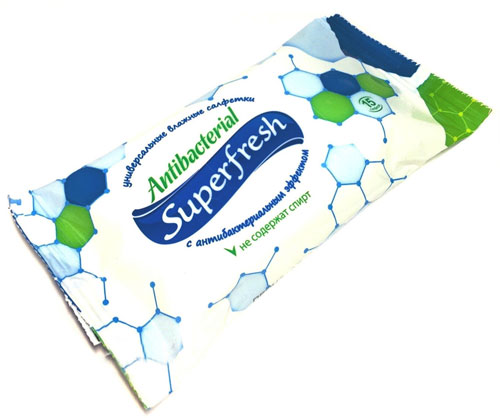 *Серветки вологі Fresh-sh-sh антибактеріальні №15