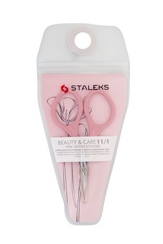 *Ножиці для кутикули Staleks SBC-11/1 Beauty & Care 11 тип 1 рожеві