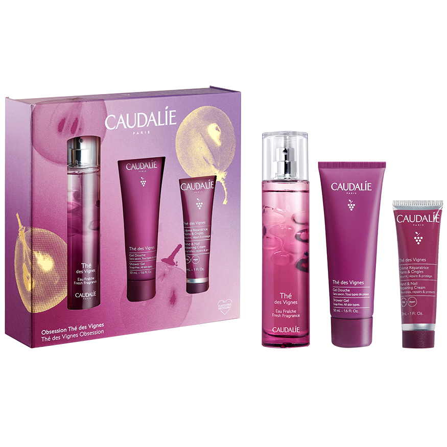 *Набір Caudalie Thé des Vignes (Енерг. туал. вода 50мл, Гель д/душу 50мл, Крем д/рук 30 мл)