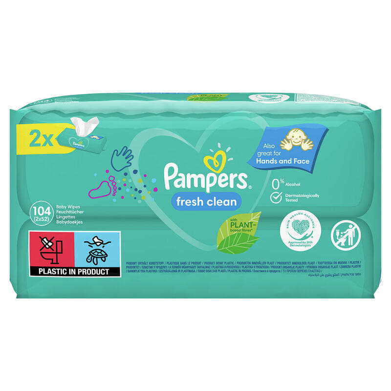 *Серветки вологі дитячі Pampers Fresh Clean 2 х №52