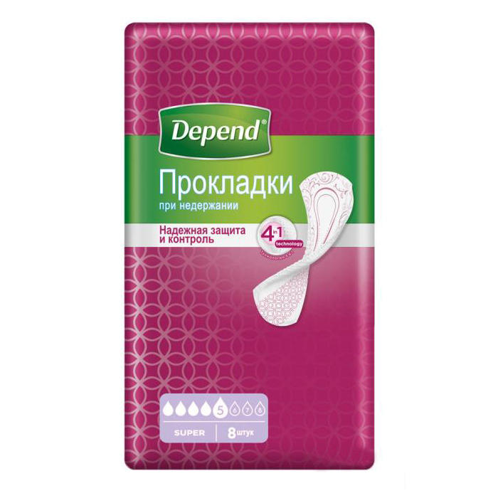 *Урологічні прокладки Depend Super №8