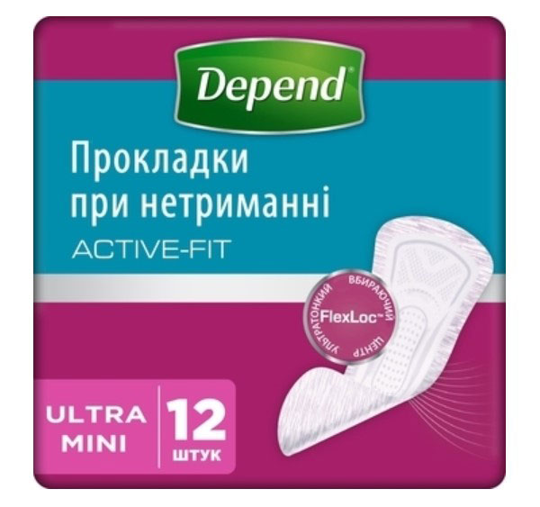 *Урологічні прокладки Depend Ultra Mini Liner №12