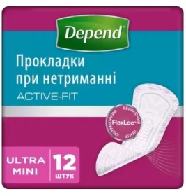 *Урологічні прокладки Depend Ultra Mini Liner №12