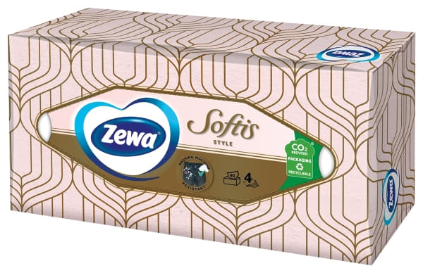 *Салфетки Zewa Softis Box 4-слойные 80 шт