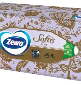 *Салфетки Zewa Softis Box 4-слойные 80 шт