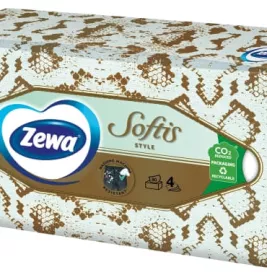 *Серветки Zewa Softis Box 4-слойні 80 шт