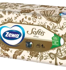 *Серветки Zewa Softis Box 4-слойні 80 шт