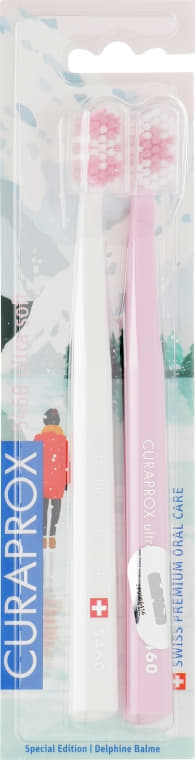 *Зубная щетка Curaprox Набор Duo Winter Special Edition pink ультрамягк. №2 *Зубная щетка Curaprox Набор Duo Winter Special Edition pink ультрамягк. №2