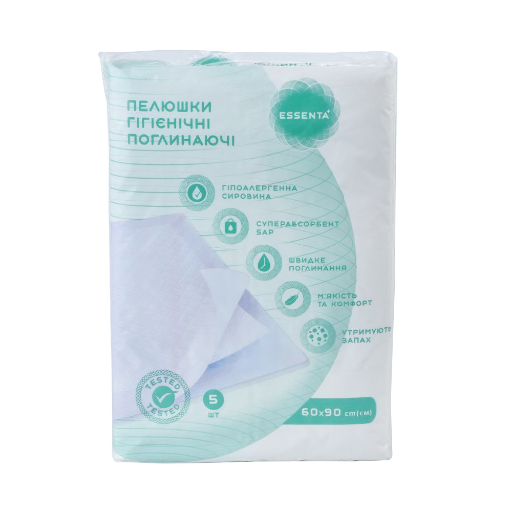 Пеленки Essenta+ впитывающие стандарт 60*90см №5 Пеленки Essenta+ впитывающие стандарт 60*90см №5