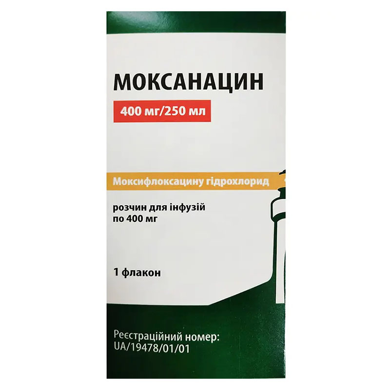 Моксанацин розчин для інфузій 400 мг/250 мл 250 мл у флаконі 1 шт.