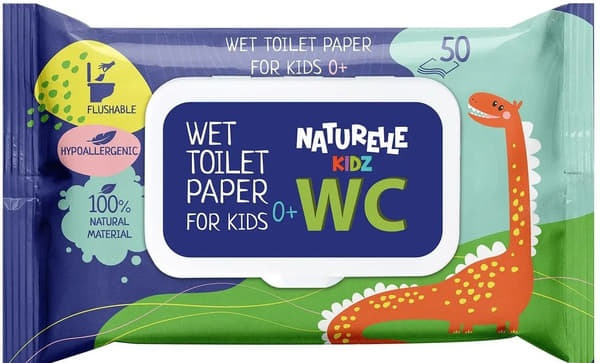 Туалетная бумага влажная Naturelle Kidz для детей №50 Туалетная бумага влажная Naturelle Kidz для детей №50