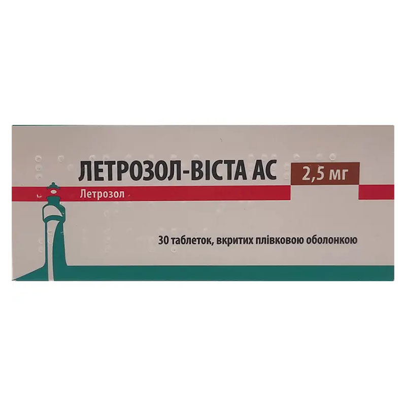 Летрозол-Віста АС таблетки по 2.5 мг 30 шт. (10х3)