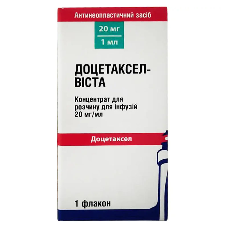 *Доцетаксел-Виста конц. р-ра д/инф. 20мг/мл 1мл (20мг) №1 *Доцетаксел-Виста конц. р-ра д/инф. 20мг/мл 1мл (20мг) №1