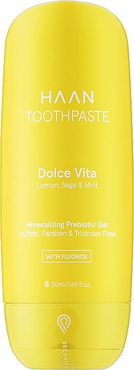 Зубна паста HAAN з пребіотиками Лимон, шалфей та м'ята з фторидом