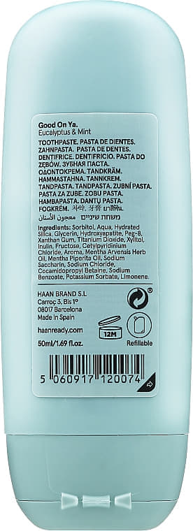 Зубна паста HAAN з пребіотиками Евкаліпт і м'ята з фторидом