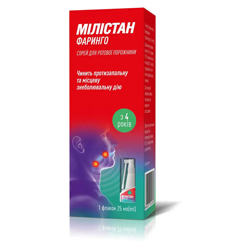 *Мілістан Фаринго спрей 1.5мг/мл флак. с небулайзером 25мл