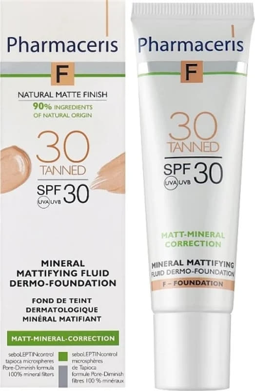 *Дермофлюїд Pharmaceris F Мінеральний матуючий для смуглявої шкіри SPF30 30мл
