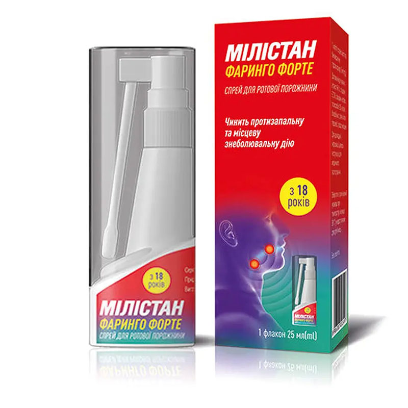 *Милистан Фаринго форте спрей 3мг/мл флак. с небулайзером 25мл