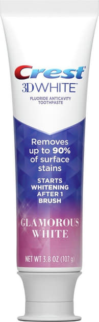 *Зубна паста Crest 3D White Fluoride Anticavity Toothpaste Гламурний білий 107 г