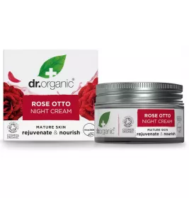 *Крем Dr. Organic Нічний для омолодження та живлення шкіри з олією троянди Отто 50мл