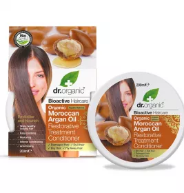 *Бальзам-кондиционер Dr. Organic Восстановительный для волос с марокканским аргановым маслом 200мл