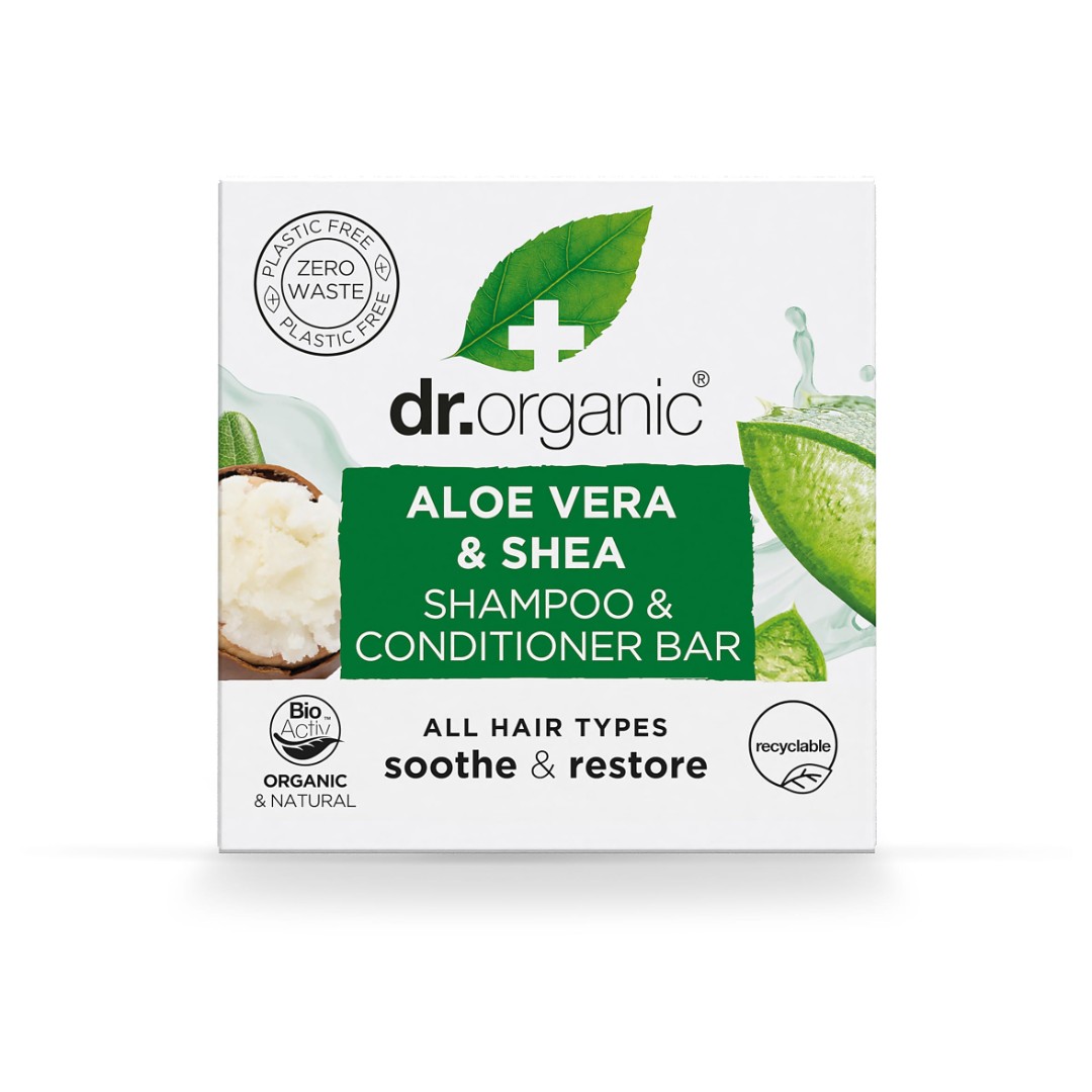 *Шампунь и бальзам-кондиционер Dr. Organic Твердый с алоэ вера и маслом ши 75г *Шампунь и бальзам-кондиционер Dr. Organic Твердый с алоэ вера и маслом ши 75г