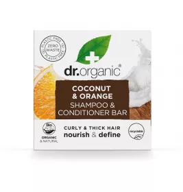 *Шампунь і бальзам-кондиціонер Dr. Organic Твердий з кокос. олією та екстрактом солодкого апельсину 75г