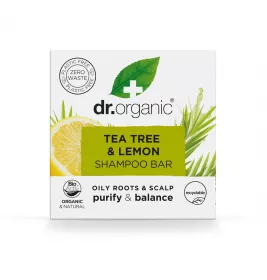*Шампунь Dr. Organic Твердий з екстрактом чайного дерева та лимона 75г
